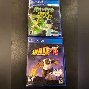 2 Sealed PS4 Games : Rick and Morty & Shaq Fu